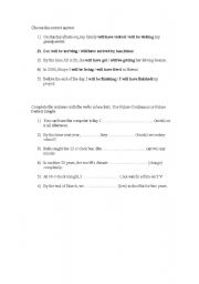 English Worksheet: Future Continuous v Future Perfect