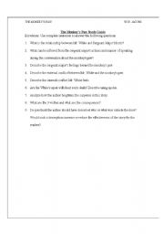 English worksheet: Monkeys Paw Worksheet