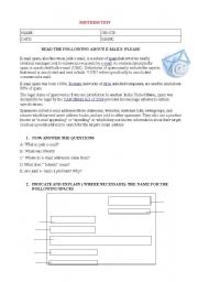 English Worksheet: English test, ESP e mails and formal letters