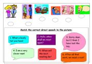 English worksheet: Direct speech