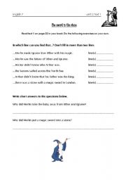 English worksheet: A sword in the stone