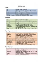 English Worksheet: linking words