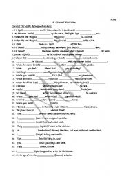 English Worksheet: past simple vs past continuous