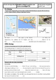 English Worksheet: module 3 section2 listening about malta third year tunisian pupils