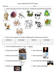 English Worksheet: animals-plurals and singular