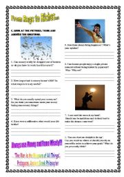 English Worksheet: Money +Fame 2