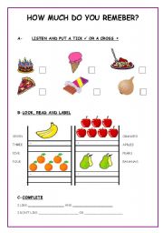 English Worksheet: food - likes and dislikes (test 5)