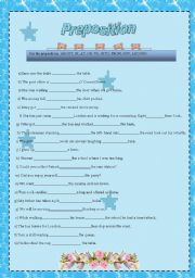 English Worksheet: Preposition 1 