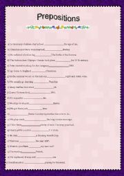 English Worksheet: Prepositions 2