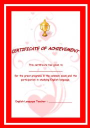 English Worksheet: Certificate