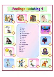 English Worksheet: Feelings matching 1 (24.12.2010)