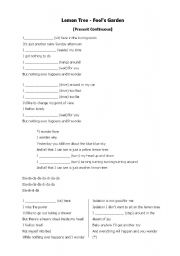 English Worksheet: Song for Present Continuous Tense