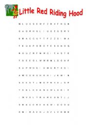 English Worksheet: Little Red riding hood wordsearch