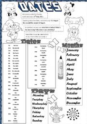 English Worksheet: dates