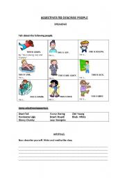English worksheet: ADJECTIVES TO DESCRIBE PEOPLE