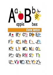 English Worksheet: Alphabet  for  kids