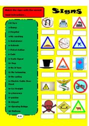 English Worksheet: Signs