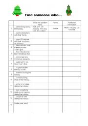 English Worksheet: Post Christmas/New Years holiday 