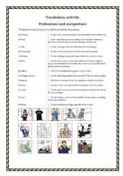 English worksheet: Vocabulary activity