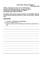 English worksheet: Anne Fr ank process writing