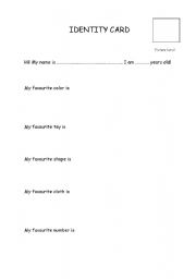 English Worksheet: identity card 