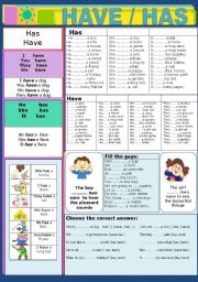 English Worksheet: Have / Has