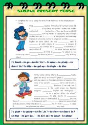 English Worksheet: SIMPLE PRESENT TENSE