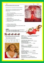 English Worksheet: CHRISTMAS song: OH, SANTA, by Mariah Carey - with ANSWER KEY