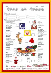 English Worksheet: CHRISTMAS song: MUST BE SANTA by Bob Dylan - with answer key