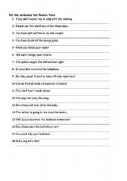 English Worksheet: passive voice