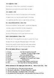 English Worksheet: clauses of result