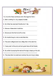 English Worksheet: NEGATIVE PRACTICE 