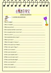 31 questions for elementary students