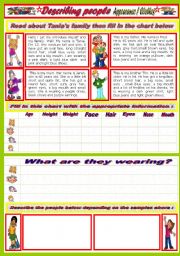 English Worksheet: Describing people ( appearance /clothes)