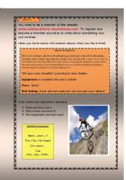 English Worksheet: Extreme Sports (Editable)