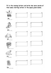 English worksheet: spelling worksheet