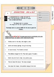 English Worksheet: CONNECTIVES  AND or BUT