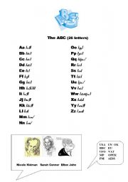 English Worksheet: the abc transcribed
