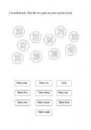 English worksheet: Numbers-forty