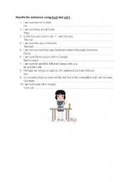 English Worksheet: must and cant