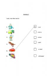 English worksheet: my toy