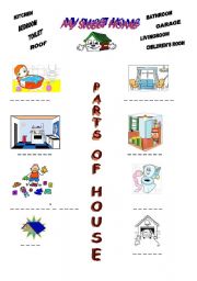 English Worksheet: parts of house