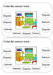 English Worksheet: living room