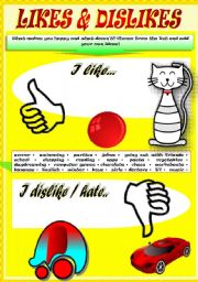 English Worksheet: LIKES & DISLIKES