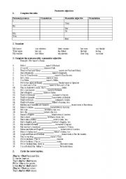 English Worksheet: Possessive adjectives