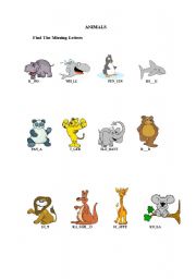 English worksheet: ANIMALS