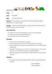 English Worksheet: Lesson Plan (Pets)