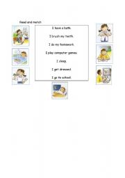 English worksheet: read and match