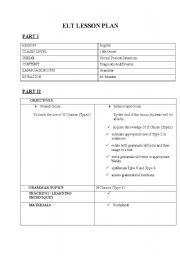 English worksheet: If Type 2 Lesson Plan and Back Up Activity