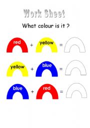 English worksheet: colours